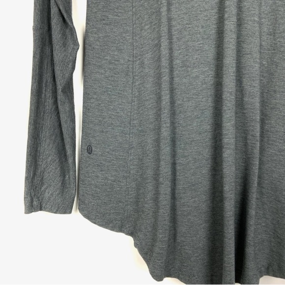 Lululemon Acadia Long Sleeve Pima Cotton Heathered Pitch Gray - Picture 9 of 10